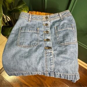 Old Navy Denim Blue Button-Front A-Line Skirt